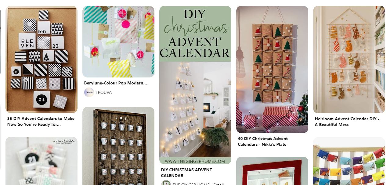 Pinterest Advent Calendar Board